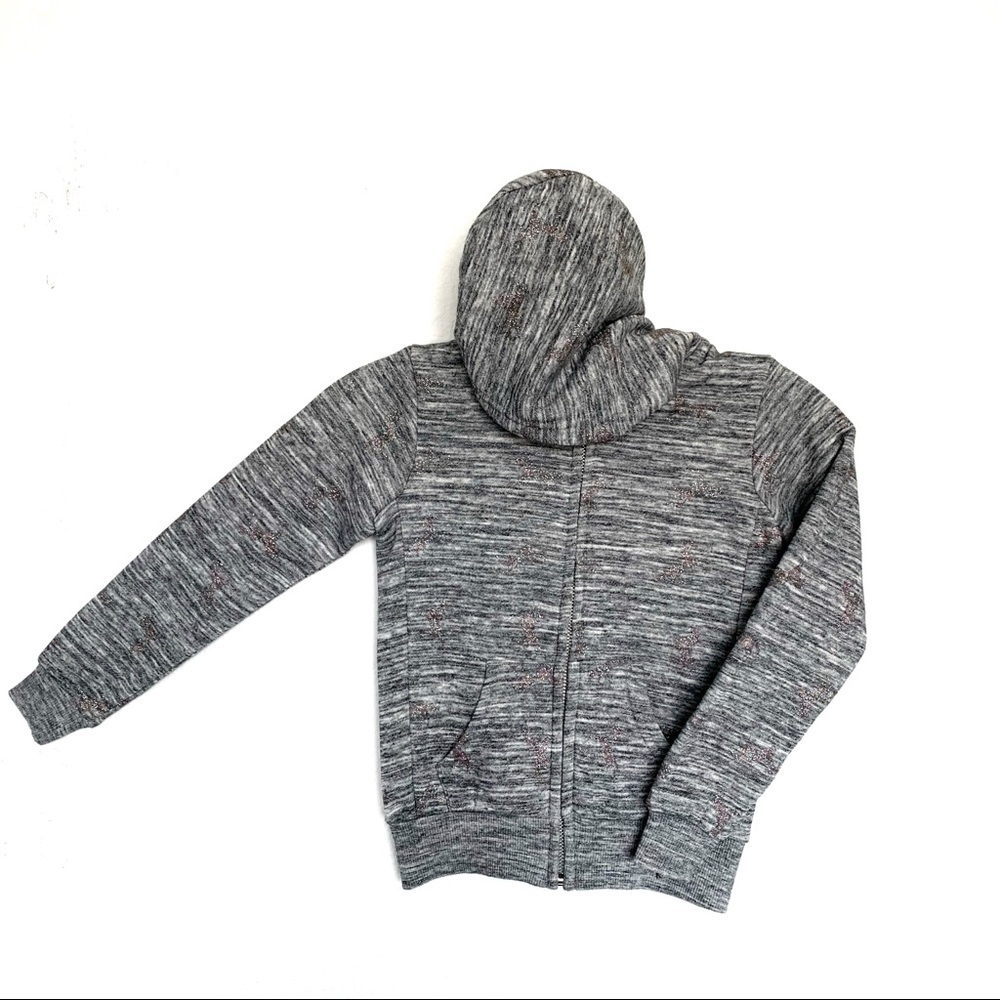 Girls gray zip up unicorn hoodie